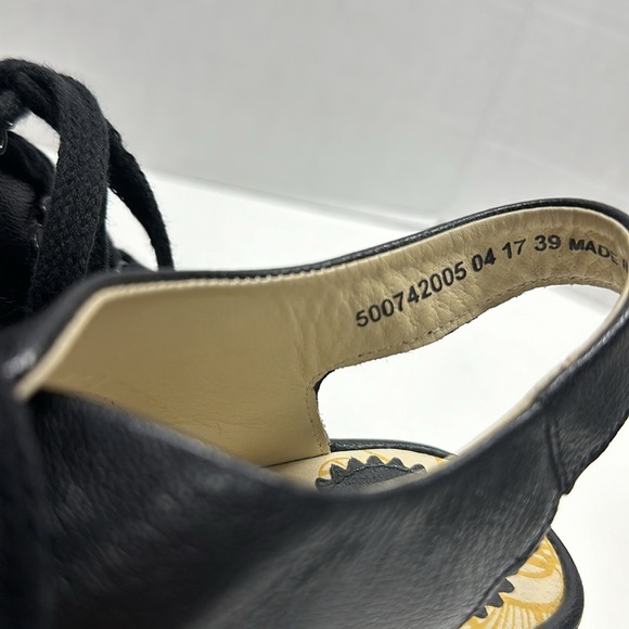 Fly London Ylva High Heel Wedges Wedged Sandals Open Toe Leather Black Size 39 8 - Picture 7 of 12